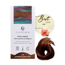 Teinte 3.4 - Châtain Foncé Acajou - Coloration Capillaire Végétale Bio | Chroma